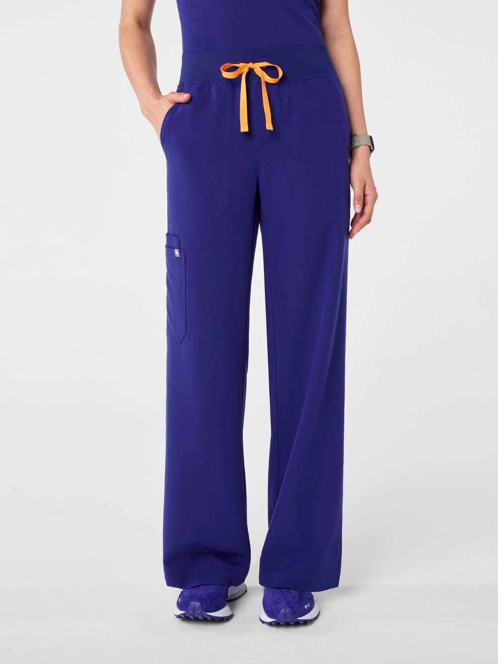 Figs Deep Royal Blue Isabel High-Rise Wide-Leg Scrub Pant